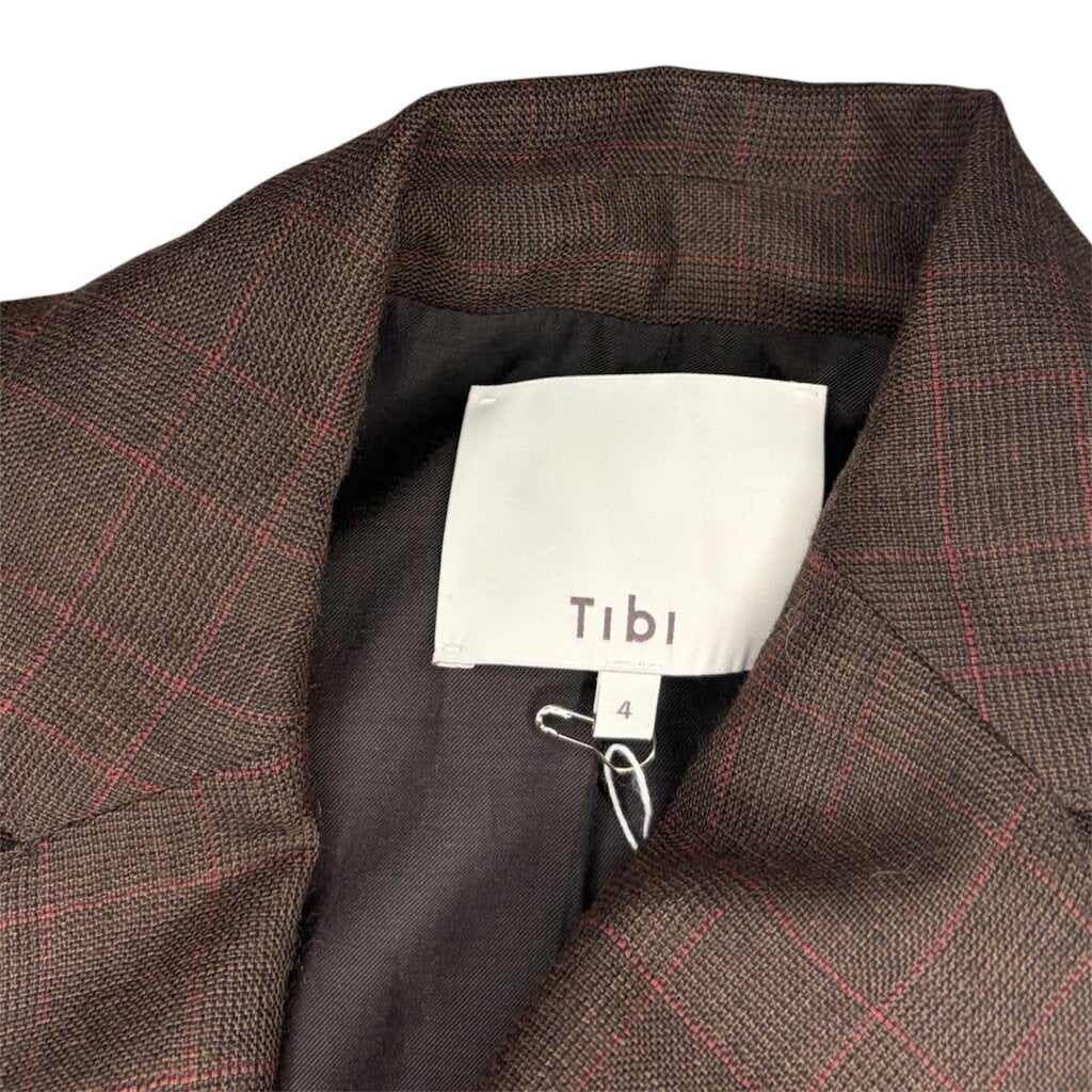 Tibi Wool Plaid Oversized Blazer