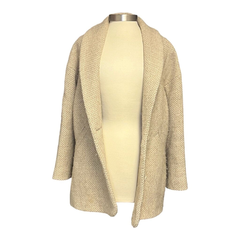 Sezane Herringbone Wool Blend Jacket