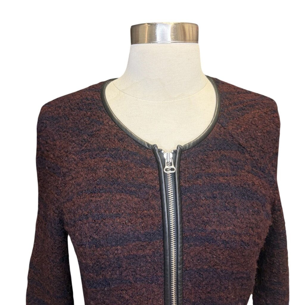Marant Etoile Textured Tweed Zip Up Jacket