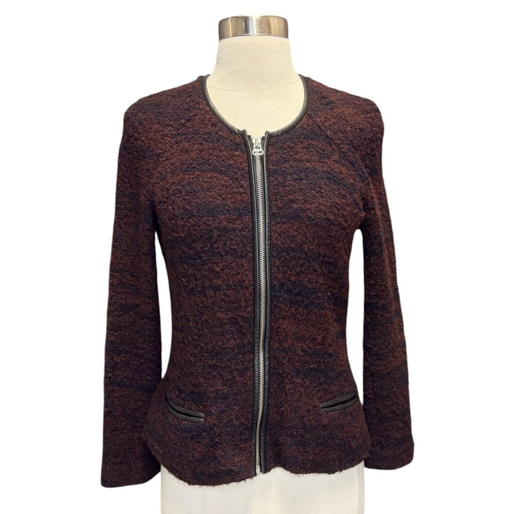 Marant Etoile Textured Tweed Zip Up Jacket