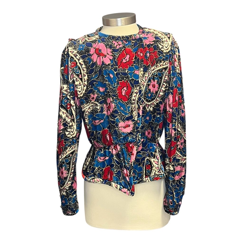 Isabel MarantMenelia Floral Velvet Top, MSRP $1,260