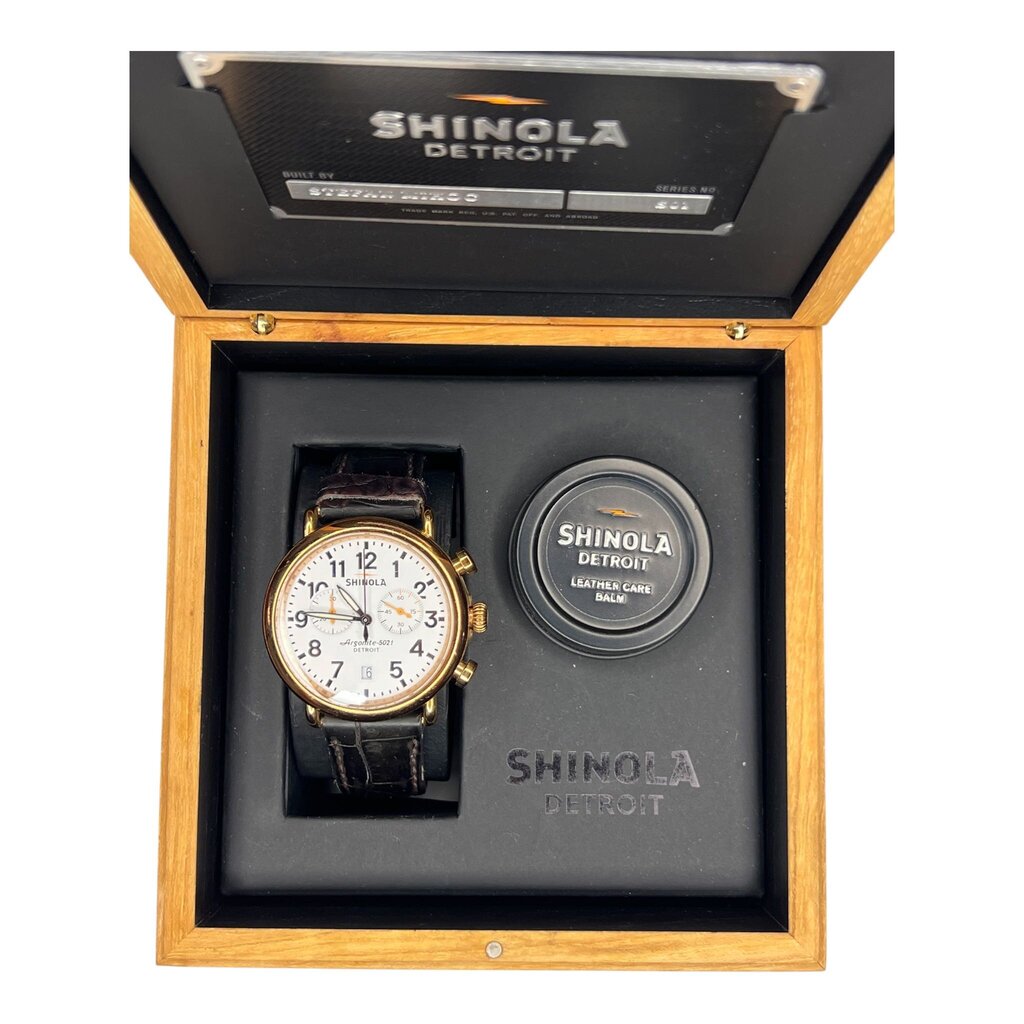 Shinola Detroit Runwell Chronograph Watch W/ Box, as found, MSRP $1,050