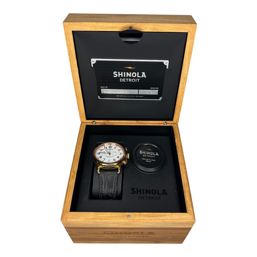 Shinola Detroit Runwell Chronograph Watch W/ Box, as found, MSRP $1,050