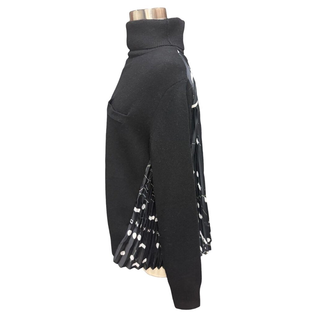 Sacai Mixed Media Wool Turtleneck Sweater