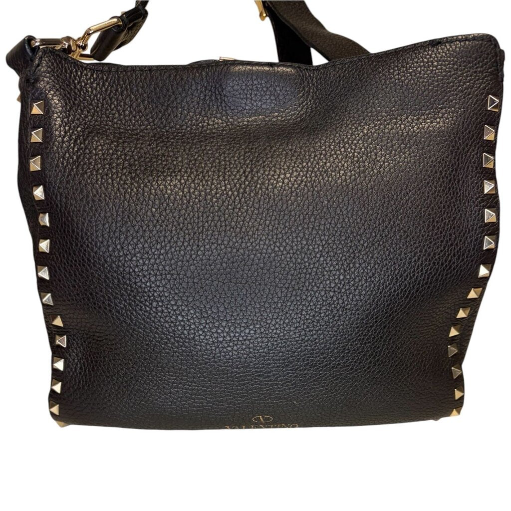 Valentino Rockstud Pebbled Leather Handbag