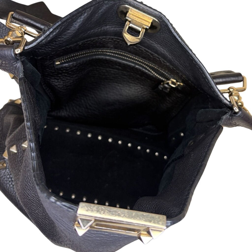 Valentino Rockstud Pebbled Leather Handbag