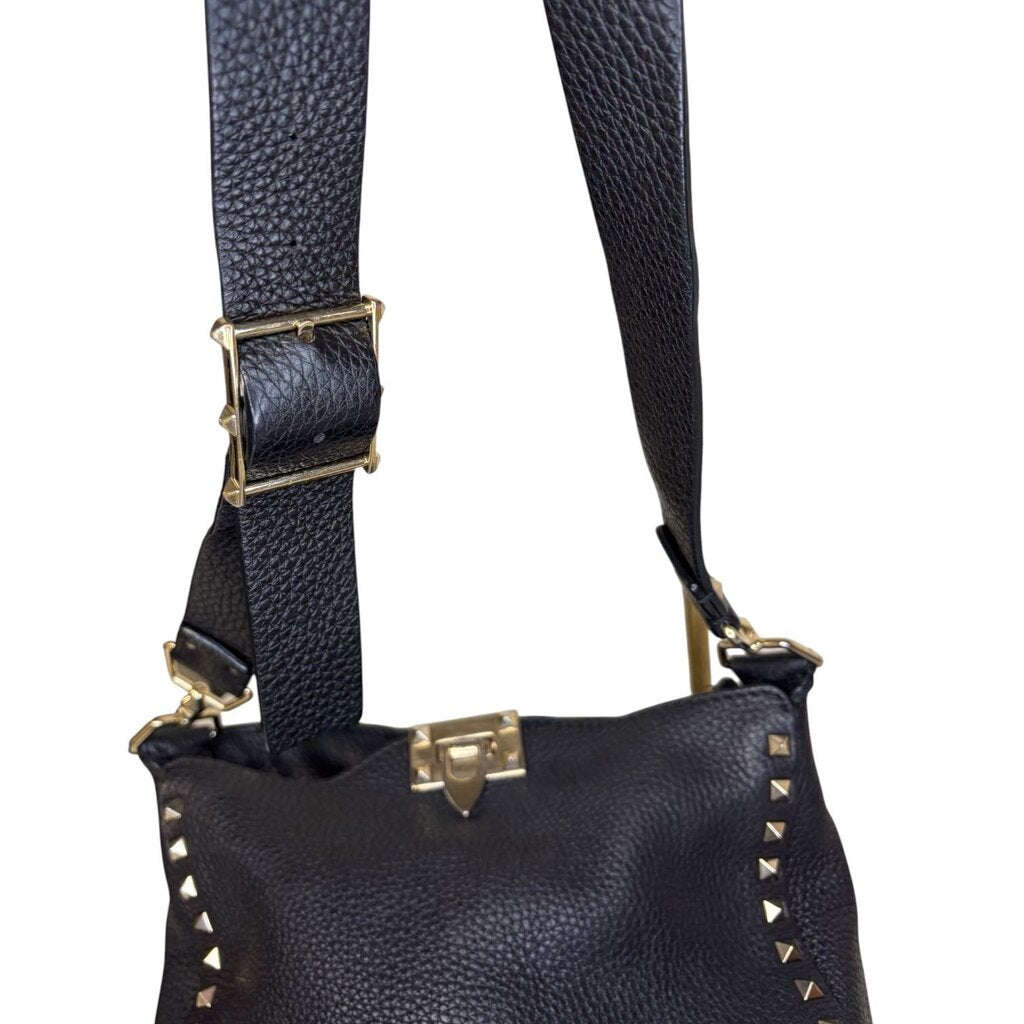 Valentino Rockstud Pebbled Leather Handbag