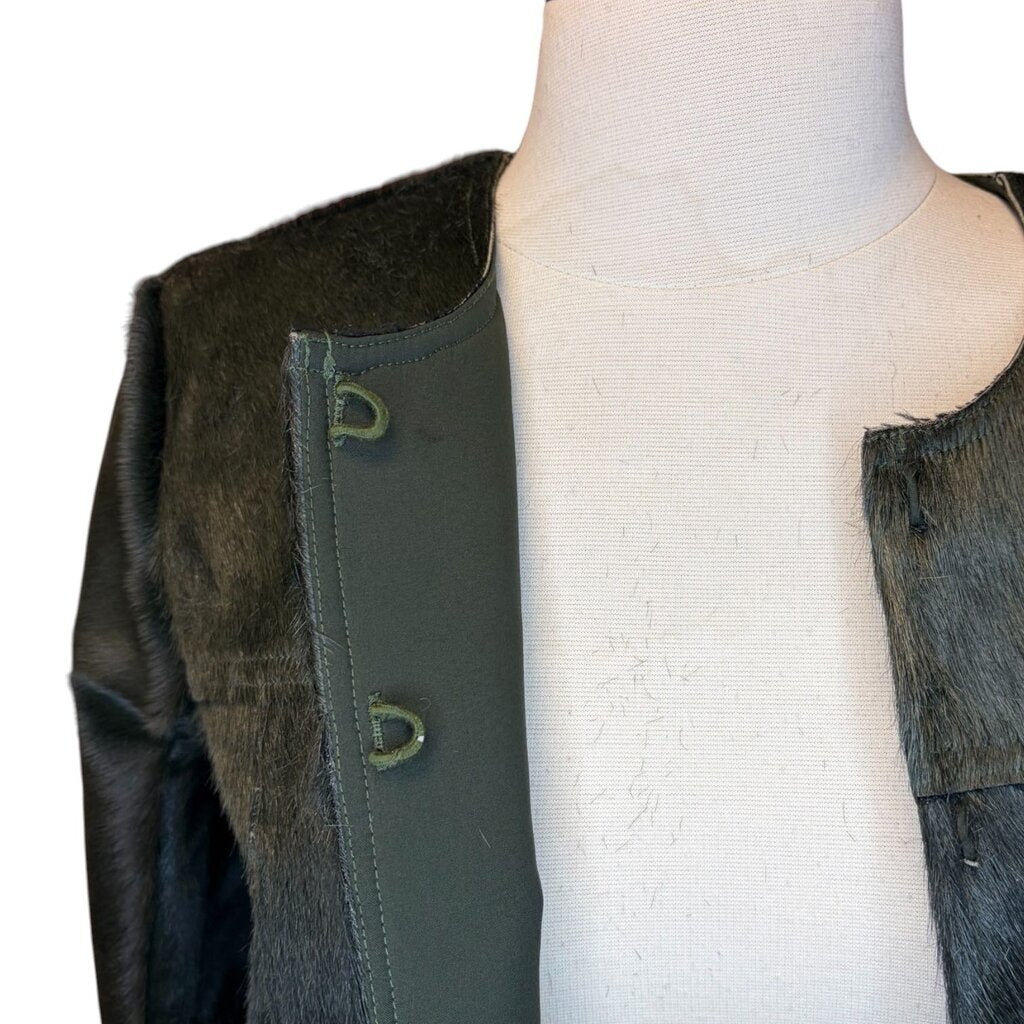 Raoul Green Leather Panel Jacket