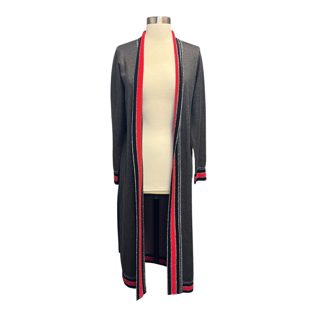 L'Agence Longline Metallic Trim Cardigan