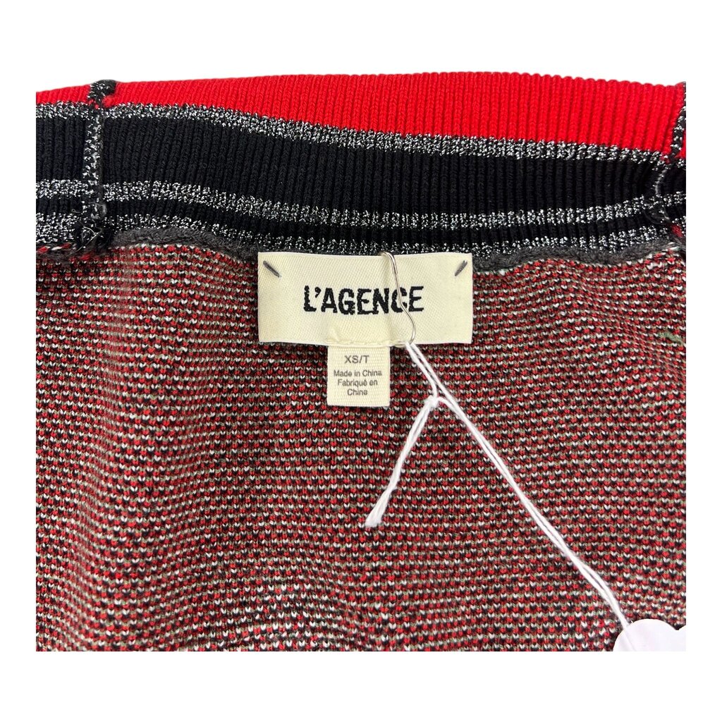L'Agence Longline Metallic Trim Cardigan