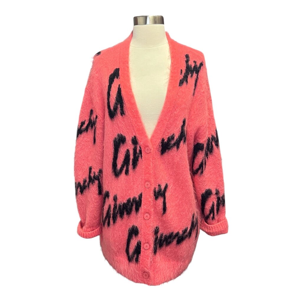 Givenchy Script Logo Mohair Blend Cardigan