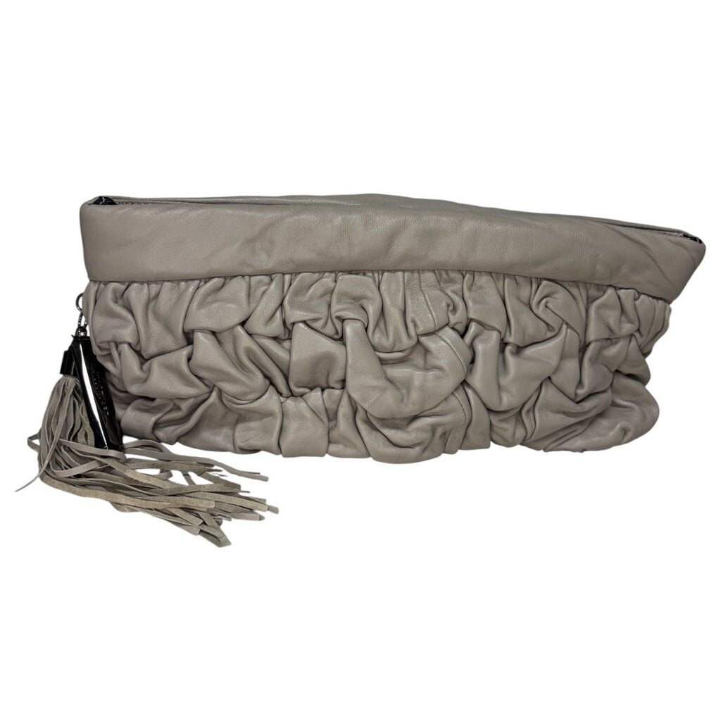 Jill Stuart Ruched Leather Clutch