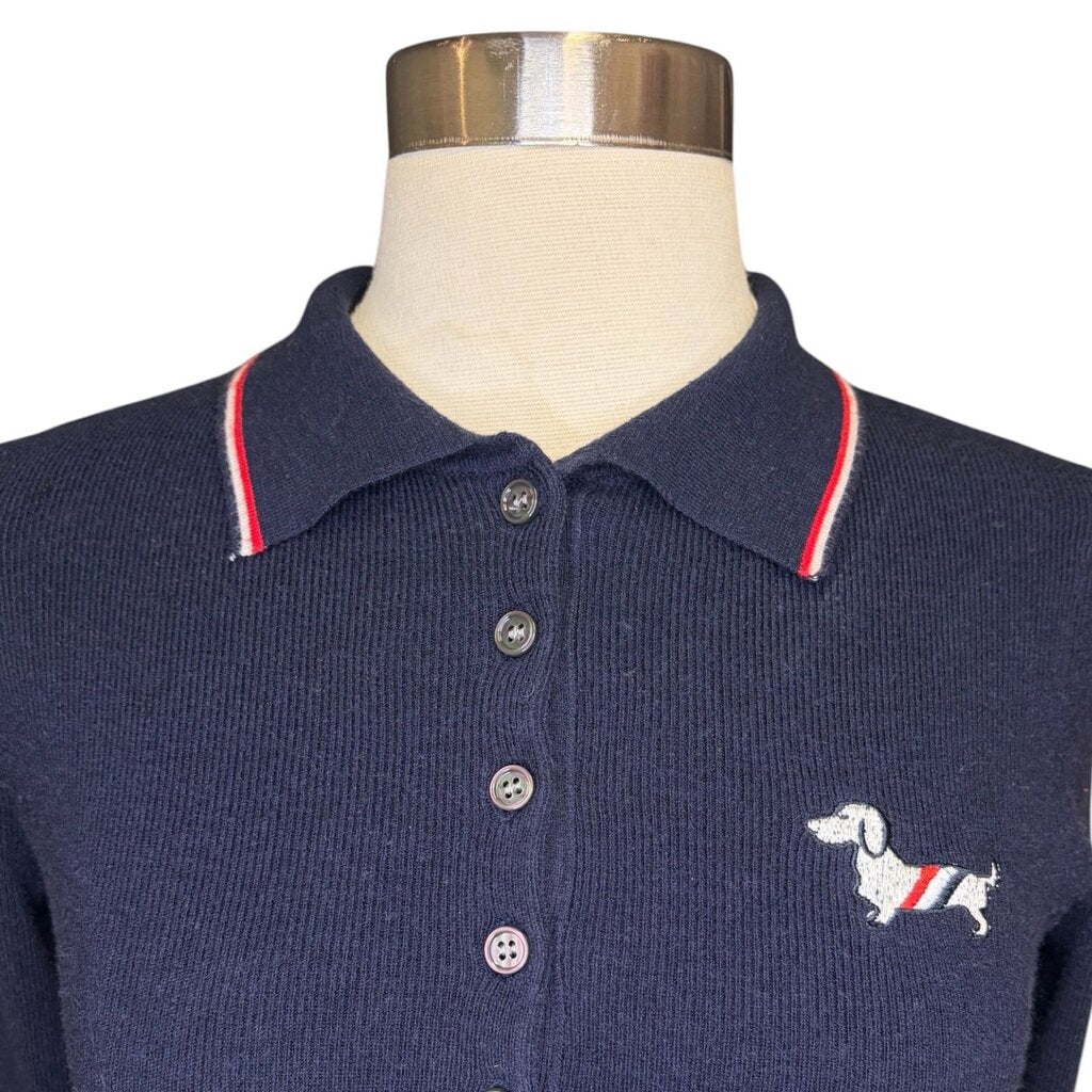 Thom Browne Knit Long Sleeve Polo