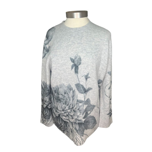 Jason Wu Raw Edge Floral Cashmere Sweater