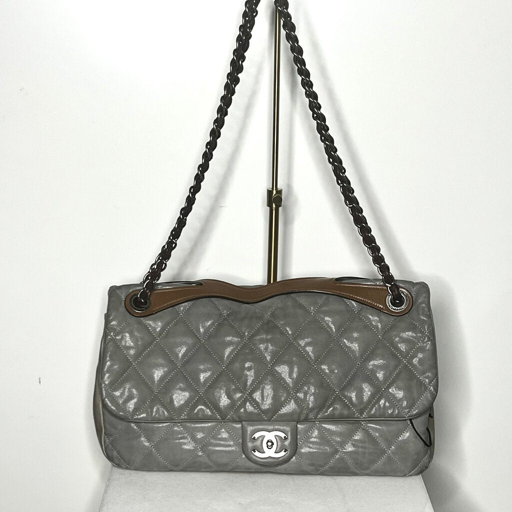 Chanel Metallic Calfskin Quilted Flap Handbag