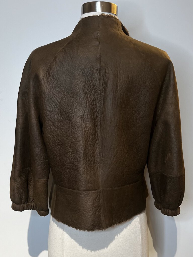 Akris Leather Open Front Jacket