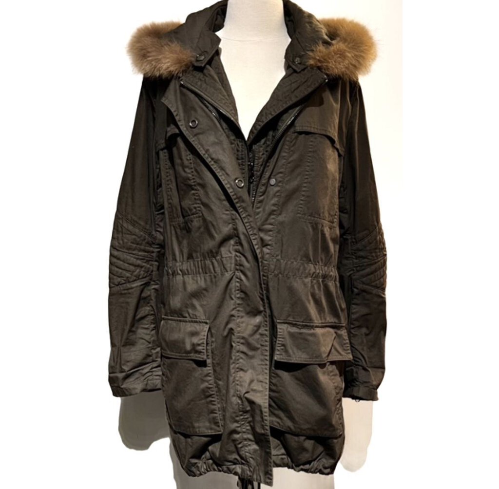 Vince Cargo Winter Jacket with Fur-Lined Hood