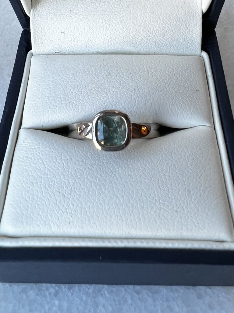 Jamie Joseph 18K Palladium White Gold Ring w 1.215ct Blue Montana Sapphire, New