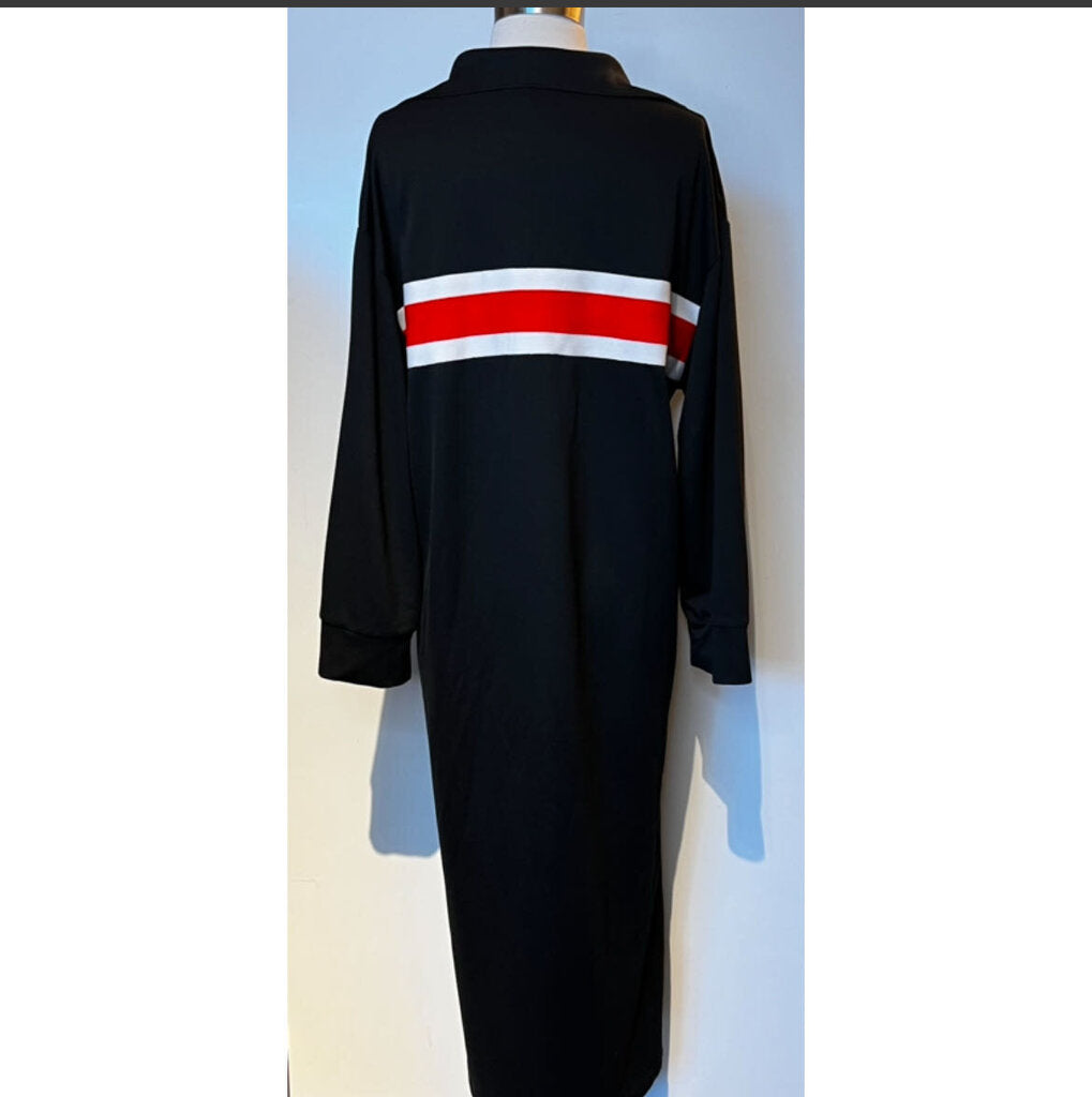 Ganni Rugby Shirt Dress with Large Horizontal Stripe, Online