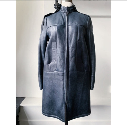 Versace Leather Long Line Jacket