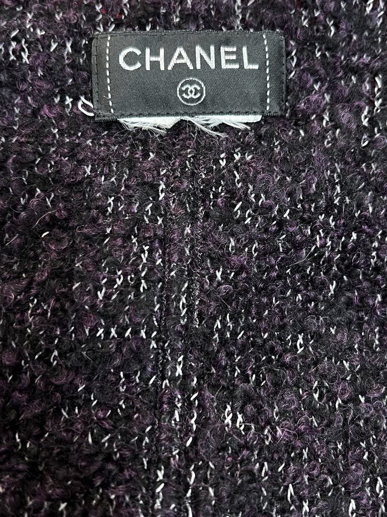 CHANEL Wool/Cashmere Blend Overcoat w/Detached Scarf