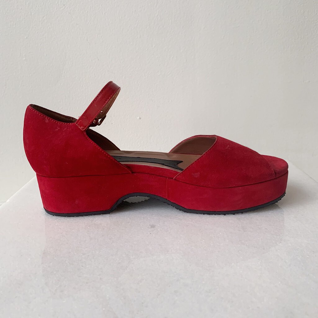 Marni Suede Open Toe Mary Jane Shoes