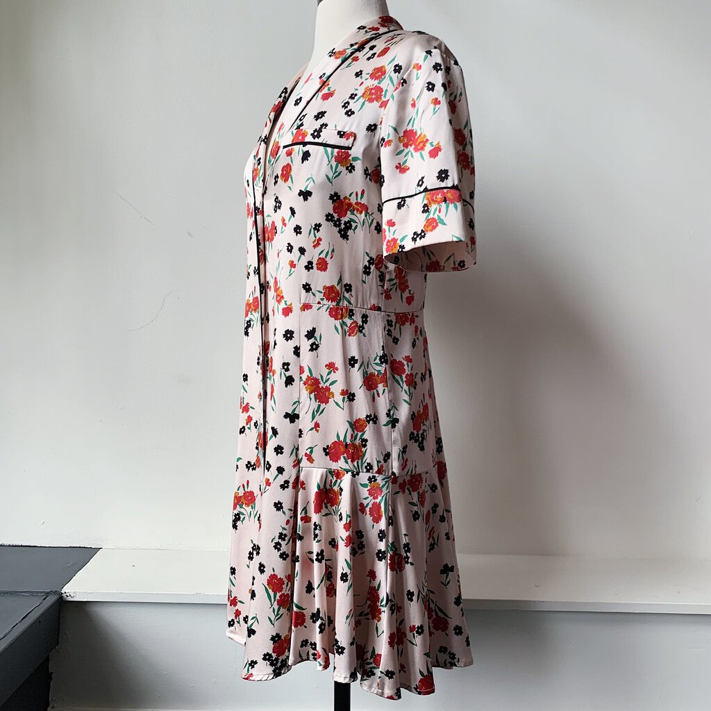 A.L.C Ruthie Silk Floral Print Button Down A Line Dress. Button Closure at Front.    New.  MSRP $550